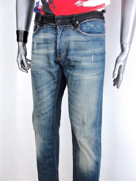 blue cotton distressed jeans dior homme|Slim jean Dior Homme Blue size 31 US in Cotton .